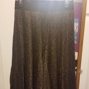 Black & gold glitter knee length skirt